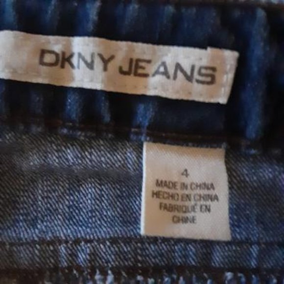 DKNY Dark Acid Washed Mid Rise Straight Leg Jeans - Picture 7 of 9